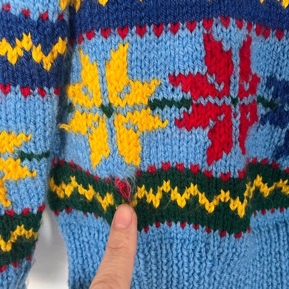 Vinty handmade Colorful Patterned kids  snowflake Knit Sweater - Picture 6 of 7